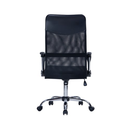 KF77909 Jemini Carlos Mesh Back Chair with Arms 650x650x1090mm Black KF77909