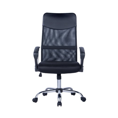 Jemini Carlos Mesh Back Chair with Arms 650x650x1090mm Black KF77909 VOW