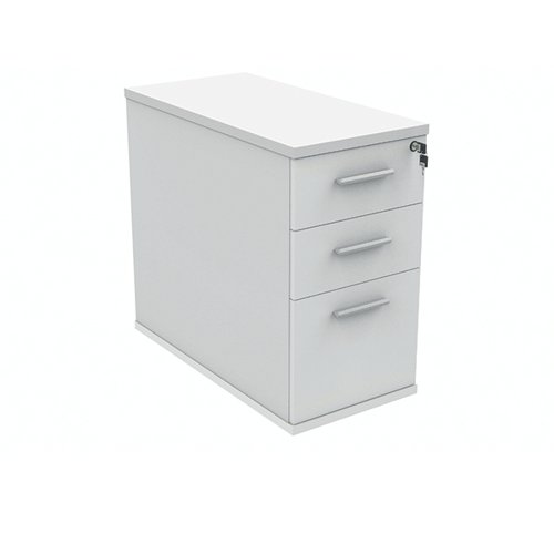 Polaris 3 Drawer Desk High Pedestal 404x800x730mm Arctic White KF78023 - KF78023