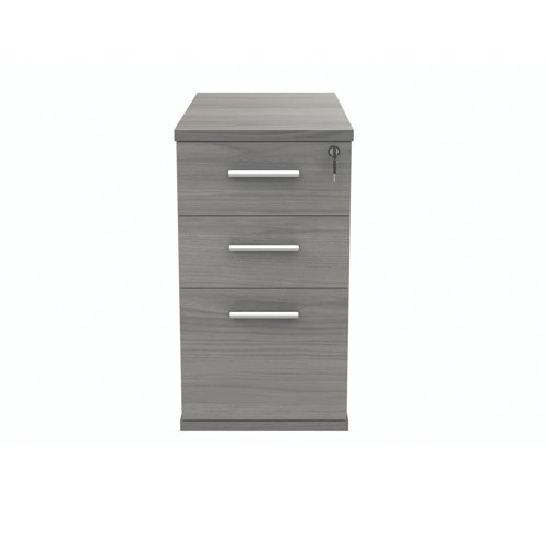 KF78024 Polaris 3 Drawer Desk High Pedestal 404x800x730mm Alaskan Grey Oak KF78024