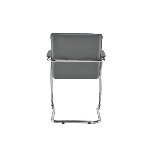 Arista Stratus Visitor Chair Leather Look 575x570x890mm Grey KF78050 VOW