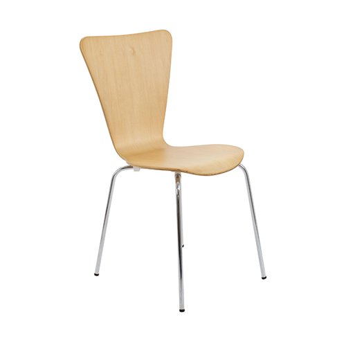 Jemini Picasso Wooden Chair Beech/Chrome KF78109