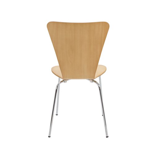 Jemini Picasso Wooden Chair Beech/Chrome KF78109 - VOW - KF78109 - McArdle Computer and Office Supplies
