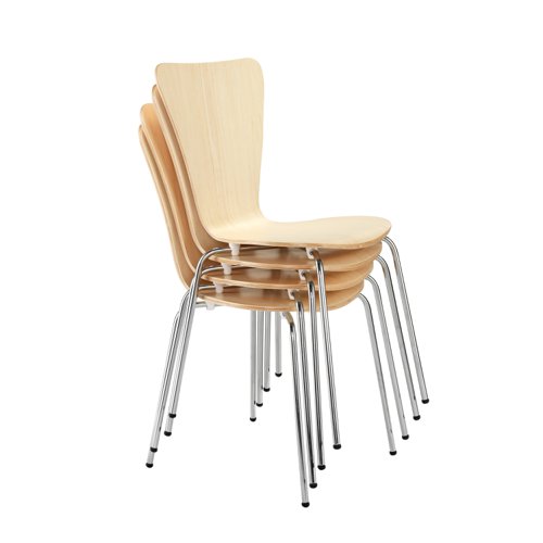 Jemini Picasso Wooden Chair Beech/Chrome KF78109 KF78109