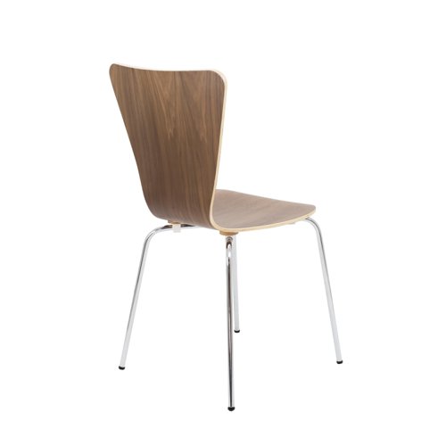 Jemini Picasso Wooden Chair Walnut/Chrome KF78110 - KF78110