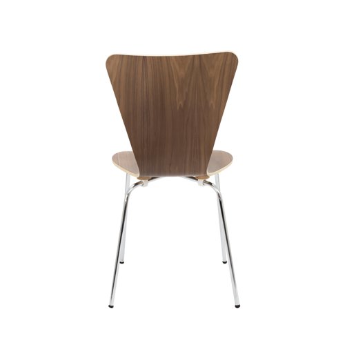 Jemini Picasso Wooden Chair Walnut/Chrome KF78110 - KF78110