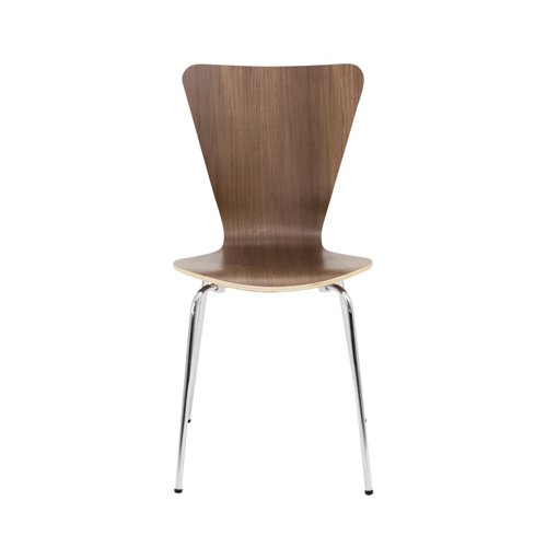 Jemini Picasso Wooden Chair Walnut/Chrome KF78110 KF78110