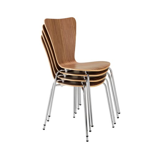 Jemini Picasso Wooden Chair Walnut/Chrome KF78110