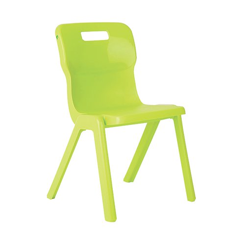 Titan One Piece Classroom Chair 363x343x563mm Lime (Pack of 10) KF78550 - KF78550