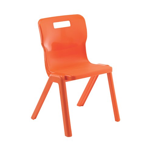 Titan One Piece Classroom Chair 480x486x799mm Orange (Pack of 10) KF78574 KF78574
