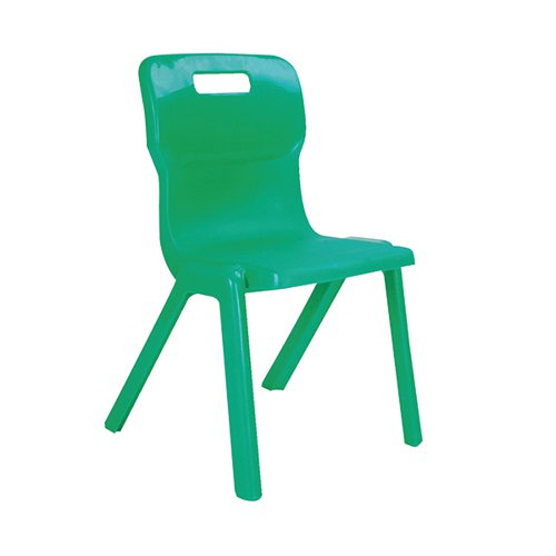Titan One Piece Classroom Chair 360x320x513mm Green (Pack of 30) KF78596 - KF78596