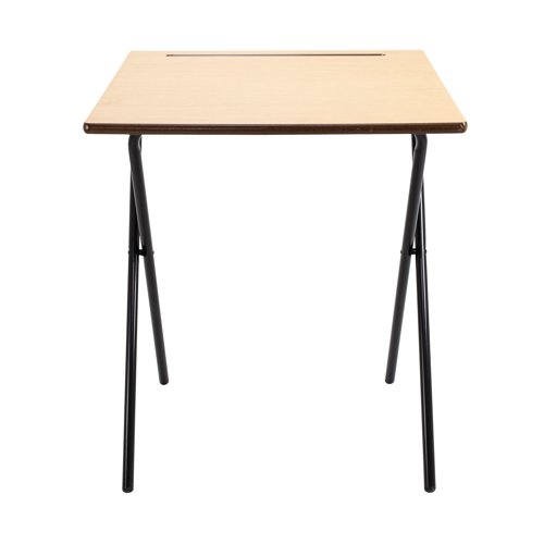 Titan Folding Exam Desk MDF Edge 600x600x720mm Beech KF78654 Classroom Tables KF78654