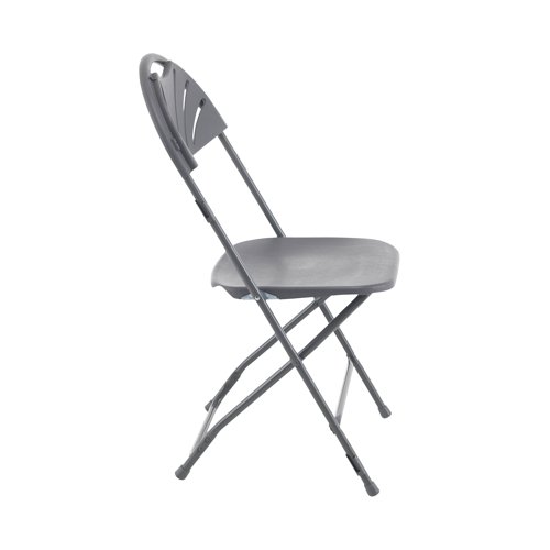 Durable, lightweight folding chair ideal for internal use in assemblies, exhibitions and other events. The seat has an integrated linking strip and folds for easy compact storage. Measuring 445x460x870mm, this pack contains 1 chair in charcoal.