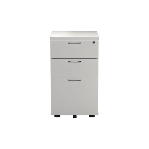 Jemini 3 Drawer Under Desk Pedestal 404x500x690mm White KF78664 - VOW - KF78664 - McArdle Computer and Office Supplies