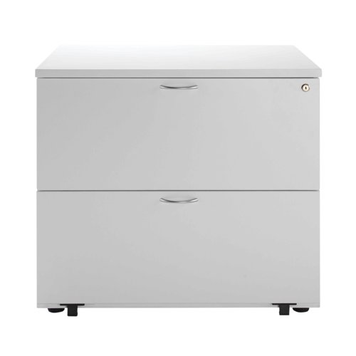 Jemini 2 Drawer Desk Side Filing Cabinet 850x630x770mm White KF78665 KF78665