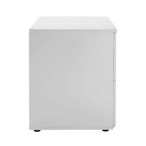KF78665 Jemini 2 Drawer Desk Side Filing Cabinet 850x630x770mm White KF78665