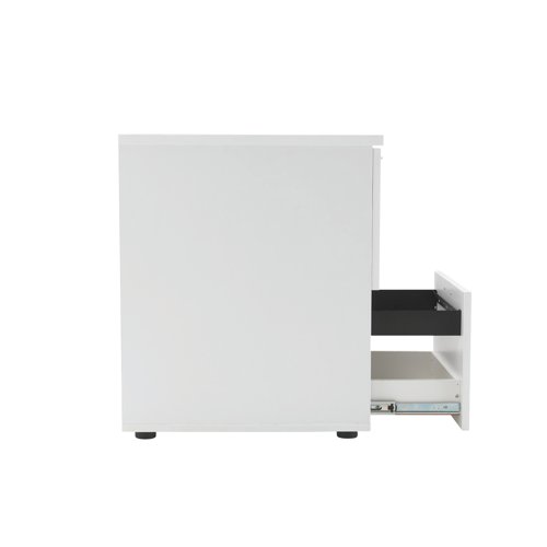 Jemini 2 Drawer Filing Cabinet 464x600x710mm White KF78666 Filing Cabinets KF78666