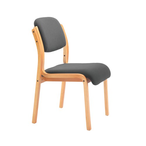 Jemini Wood Frame Side Chair 640x640x845mm Charcoal KF78680 - KF78680