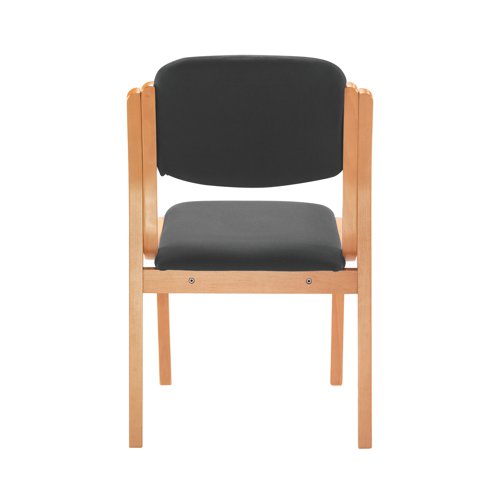 KF78680 | This chair is a great addition to any reception area; combining comfort, style and reliability. The chair has a stylish wooden frame and is stackable up to 4 high for convenient storage. The padded seat and back are upholstered in charcoal pyra fabric and the chair complements other furniture from the Jemini Reception Seating range.