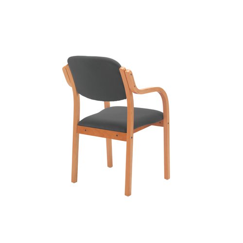 Jemini Wood Frame Arm Chair 700x700x850mm Charcoal KF78681 VOW