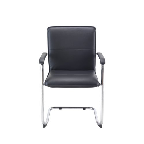 Titan Visitor Chair Cantilever Base Skid Feet Black/Chrome KF78702 VOW