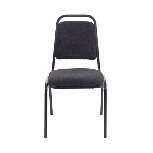 Providing enough seating at conferences, banqueting halls and other hospitality events has never been easier with these Arista Banqueting Chairs. They feature a black frame and comfortable charcoal upholstery. The minimal design and streamlined shape of these chairs makes them easy to stack up to 4 high when not in use, allowing you to store a high volume of seating without taking up floor space.