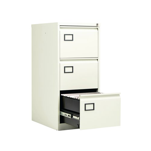 KF78707 Jemini 3 Drawer Filing Cabinet 470x622x1016mm White KF78707
