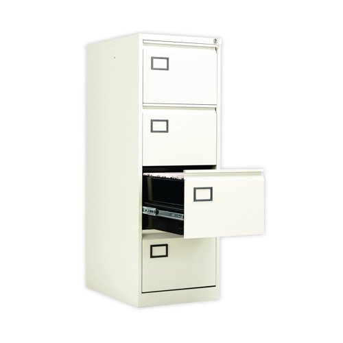Jemini 4 Drawer Filing Cabinet Lockable 470x622x1321mm White KF78708 KF78708