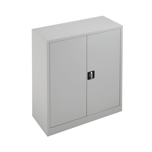 KF78752 | With a fully welded construction and lockable, reinforced doors, these stationery cupboards are ideal for use in virtually any environment. Supplied in a tasteful grey, the doors are wide opening for ease of access and have rubber stops for silent closing. Supplied with dual purpose shelves that are height adjustable at 36mm increments, have a weight capacity of 50kg, and are suitable for use with suspension files.
