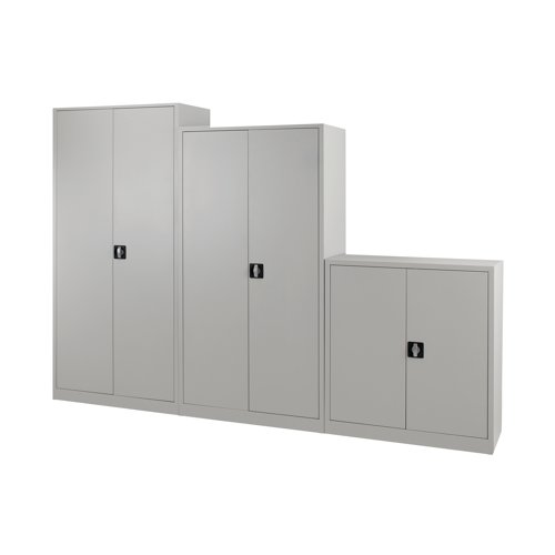 KF78752 Talos Double Door Stationery Cupboard 920x420x1000mm Grey KF78752