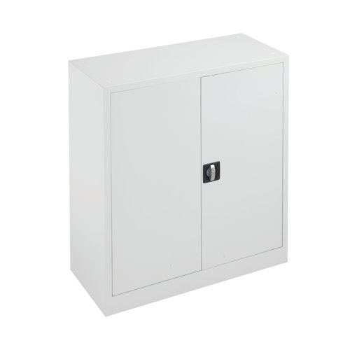KF78753 | With a fully welded construction and lockable, reinforced doors, these stationery cupboards are ideal for use in virtually any environment. Supplied in a tasteful white, the doors are wide opening for ease of access and have rubber stops for silent closing. Supplied with dual purpose shelves that are height adjustable at 36mm increments, have a weight capacity of 50kg, and are suitable for use with suspension files.