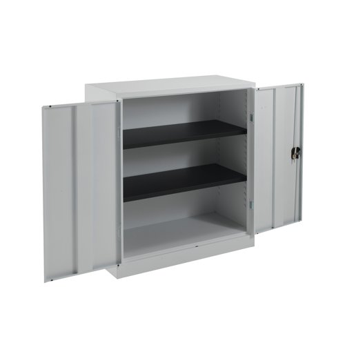 KF78753 | With a fully welded construction and lockable, reinforced doors, these stationery cupboards are ideal for use in virtually any environment. Supplied in a tasteful white, the doors are wide opening for ease of access and have rubber stops for silent closing. Supplied with dual purpose shelves that are height adjustable at 36mm increments, have a weight capacity of 50kg, and are suitable for use with suspension files.