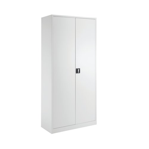 With a fully welded construction and lockable, reinforced doors, these stationery cupboards are ideal for use in virtually any environment. Supplied in a tasteful white, the doors are wide opening for ease of access and have rubber stops for silent closing. Supplied with dual purpose shelves that are height adjustable at 36mm increments, have a weight capacity of 50kg, and are suitable for use with suspension files.