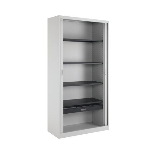 Talos Side Opening Tambour Unit 1000x450x1950mm Grey KF78760 - TC Group - KF78760 - McArdle Computer and Office Supplies