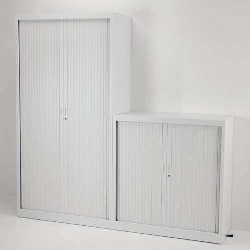Talos Side Opening Tambour Unit 1000x450x1950mm White KF78761 VOW