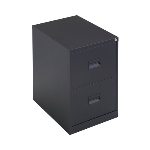 Talos 2 Drawer Filing Cabinet 465x620x700mm Black KF78762 - TC Group - KF78762 - McArdle Computer and Office Supplies