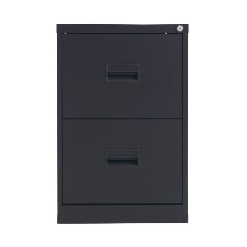 Talos 2 Drawer Filing Cabinet 465x620x700mm Black KF78762 VOW