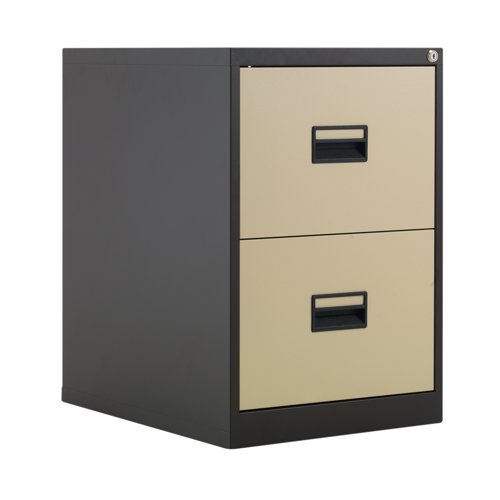 Talos 2 Drawer Filing Cabinet 465x620x700mm Coffee Cream KF78763 - TC Group - KF78763 - McArdle Computer and Office Supplies