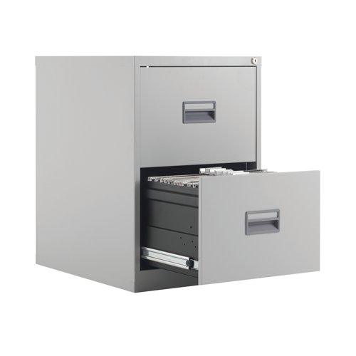 Talos 2 Drawer Filing Cabinet 465x620x700mm Grey KF78764 - KF78764