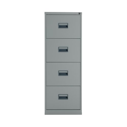 With drawers that are 100% extendable for full access to the contents, these 4 drawer filing cabinets have a fully welded construction and lockable doors for use in virtually any environment. Suitable for use with both A4 and Foolscap files, the unit also benefits from an anti-tilt system that only allows one drawer to be opened at a time and has plastic inset drawer handles incorporating a card holder for easy identification and labelling. Each drawer has a weight capacity of 40kg. Contents not included.
