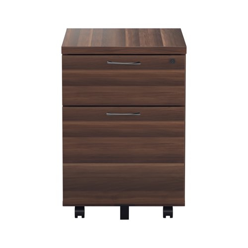 Jemini 2 Drawer Mobile Pedestal 404x500x595mm Walnut KF78942 - VOW - KF78942 - McArdle Computer and Office Supplies