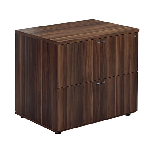 Jemini 2 Drawer Desk Side Filing Cabinet 850x630x770mm Walnut KF78952