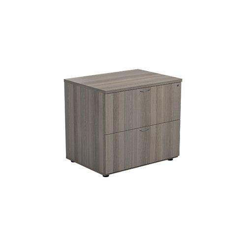 Jemini 2 Drawer Desk Side Filing Cabinet 850x630x770mm Grey Oak KF78953