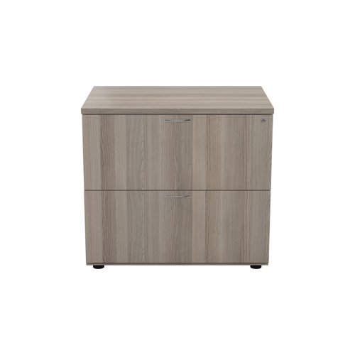 Jemini 2 Drawer Desk Side Filing Cabinet 800x600x730mm Grey Oak KF78953 Filing Cabinets KF78953