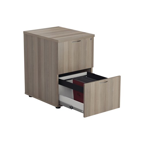 Jemini 2 Drawer Filing Cabinet 464x600x710mm Grey Oak KF78957 - KF78957