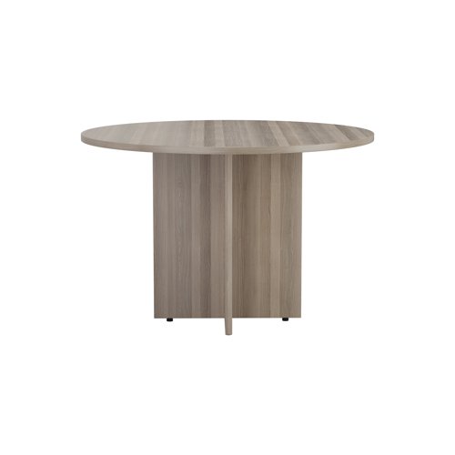 Jemini Round Meeting Table 1100x1100x730mm Grey Oak KF78959 - KF78959