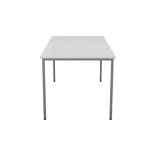 The Jemini Multipurpose Rectangular Table is ideal for combining with other multipurpose tables in various configurations for flexibility. Stylish and compact, measuring W1200xD800xH730mm, this table has a silver frame and an 18mm white finish desktop.