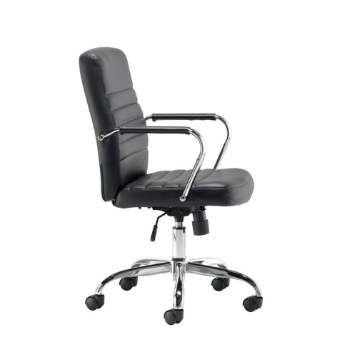 Jemini Amalfi Meeting Chair 630x630x885-980mm Leather Look Black KF79135 VOW