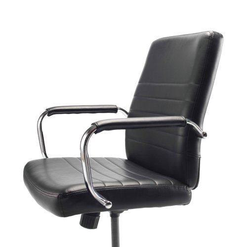 Jemini Amalfi Meeting Chair 630x630x885-980mm Leather Look Black KF79135 - KF79135
