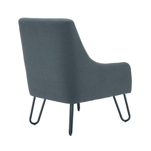 KF79142 | This sleek and stylish armchair provides a welcoming addition to any reception area. The Jemini Reception Armchair is fully upholstered with a comfortable and supportive high back and black powder coated loop feet.